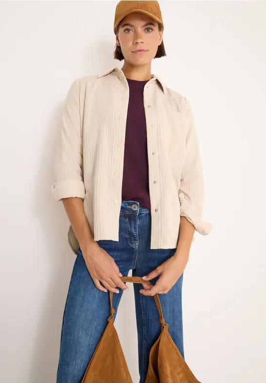 Klassische Cord-Hemdbluse