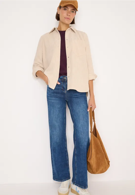 Klassische Cord-Hemdbluse
