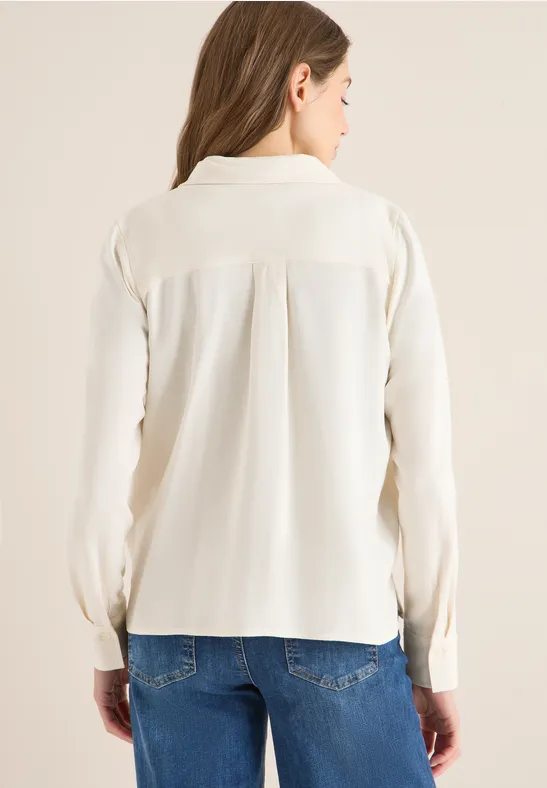 Weiche Melange Hemdbluse