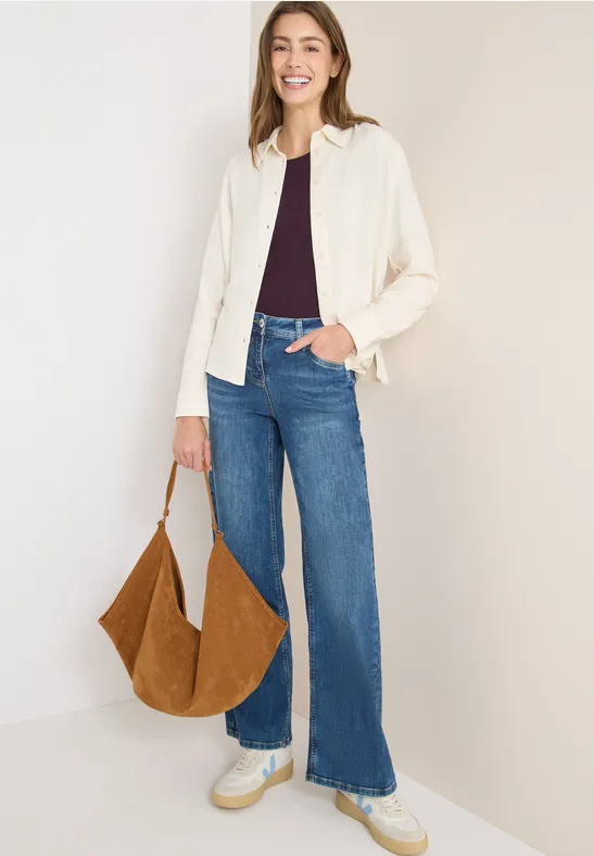 Weiche Melange Hemdbluse