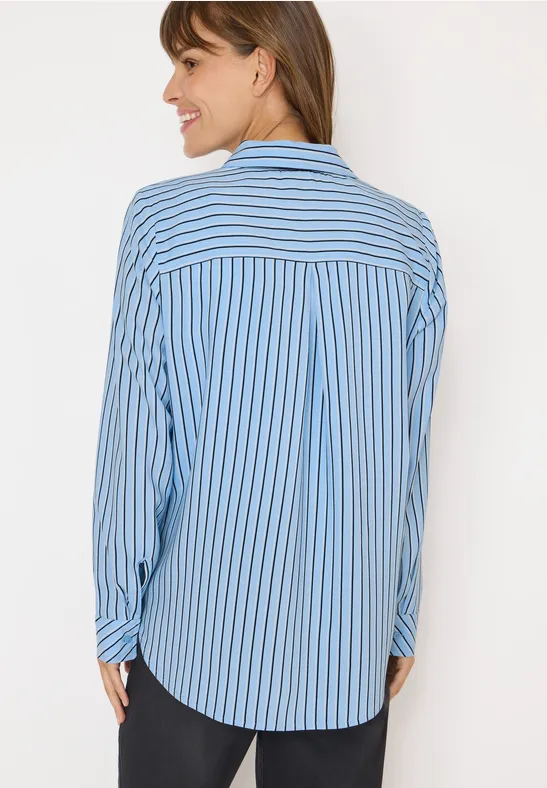 Gestreifte Hemdbluse aus Viskose
