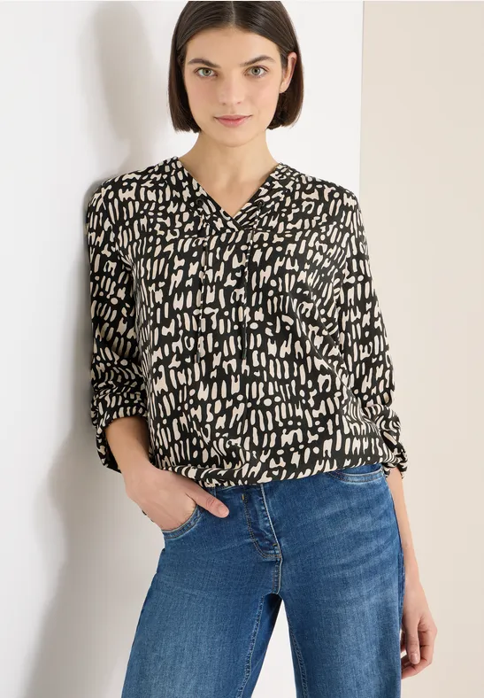 Bluse mit Grafikprint und Tunnelzug