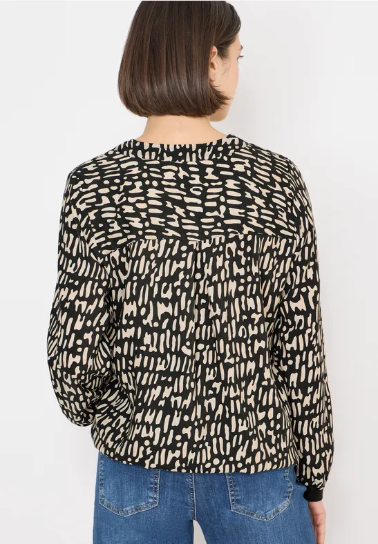 Bluse mit Grafikprint und Tunnelzug