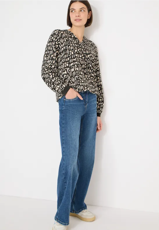 Bluse mit Grafikprint und Tunnelzug