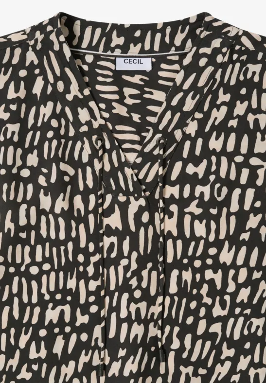 Bluse mit Grafikprint und Tunnelzug