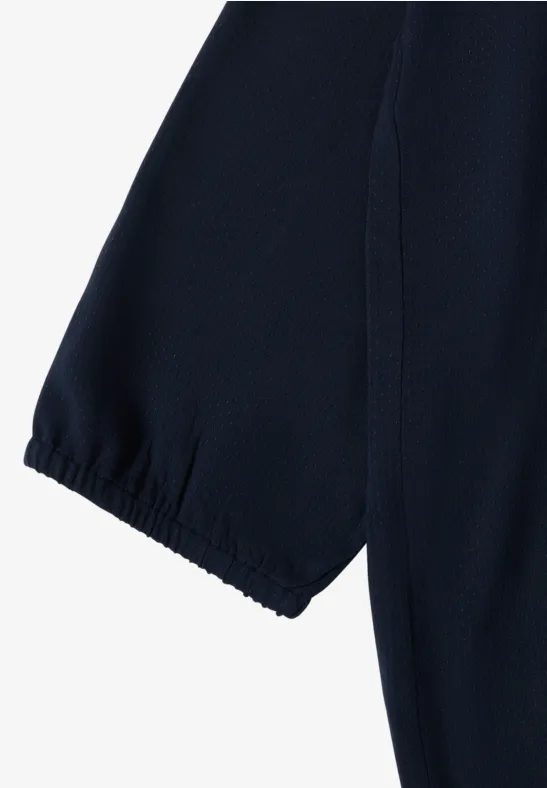 Dobby-Bluse mit geschlitztem Ausschnitt