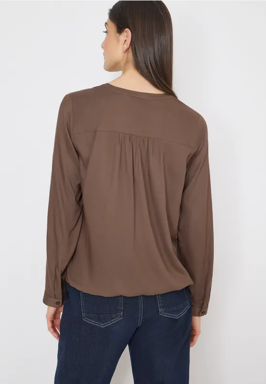 Legere Viskosebluse mit elastischem Saum