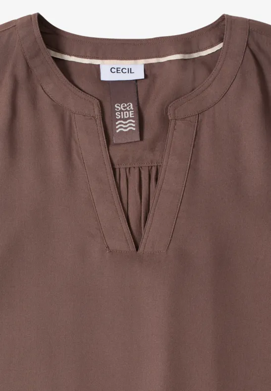 Legere Viskosebluse mit elastischem Saum