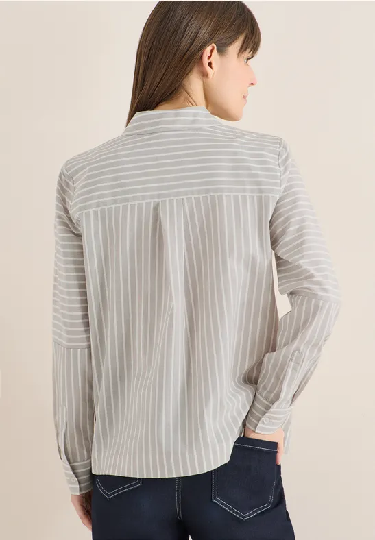 Klassische gestreifte Baumwoll-Hemdbluse