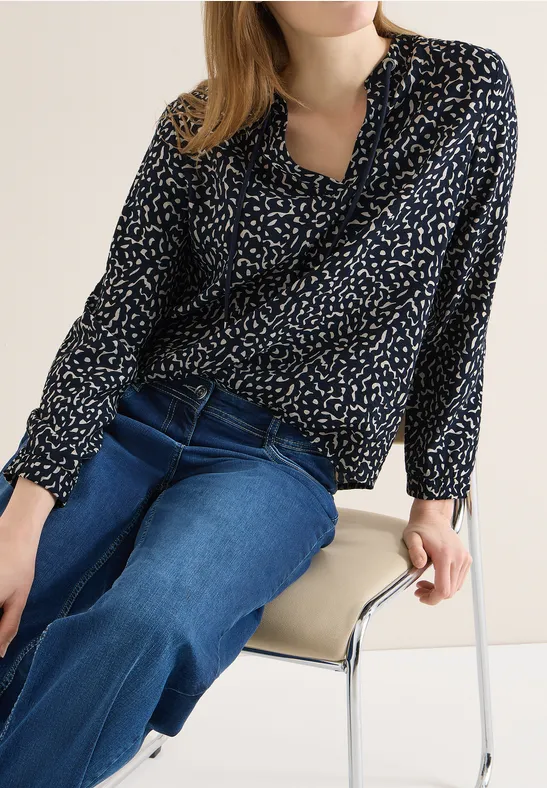 Leichte Grafik-Print Tunika Bluse