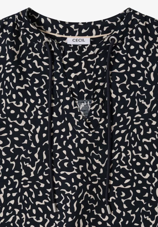 Leichte Grafik-Print Tunika Bluse