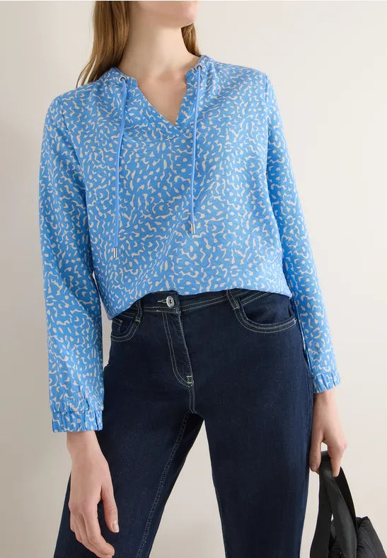Leichte Grafik-Print Tunika Bluse