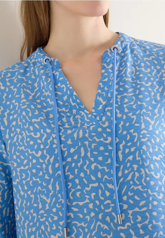Leichte Grafik-Print Tunika Bluse
