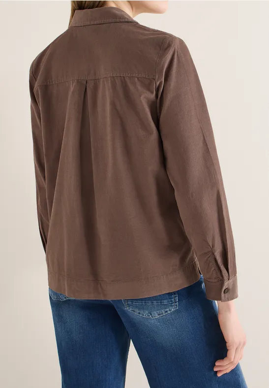 Feincord-Bluse mit Knopfleiste