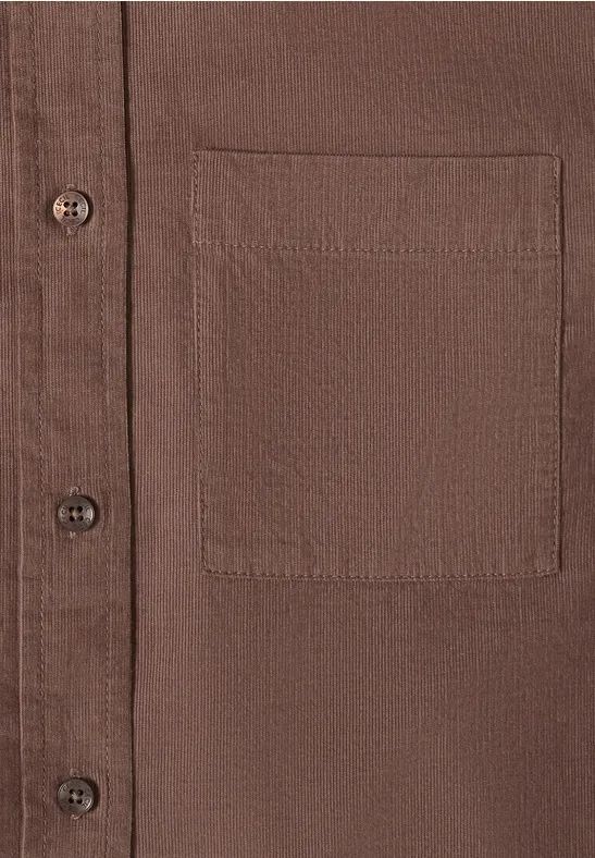 Feincord-Bluse mit Knopfleiste
