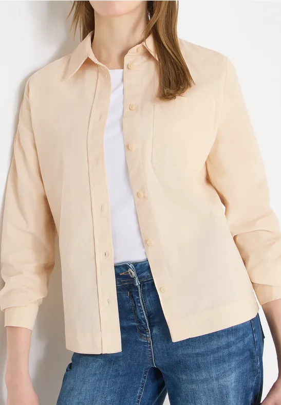 Feincord-Bluse mit Knopfleiste