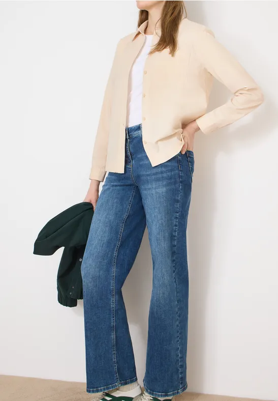 Feincord-Bluse mit Knopfleiste