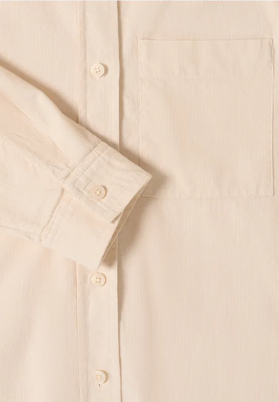 Feincord-Bluse mit Knopfleiste