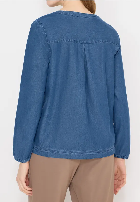 Jeansbluse mit praktischem Elastiksaum