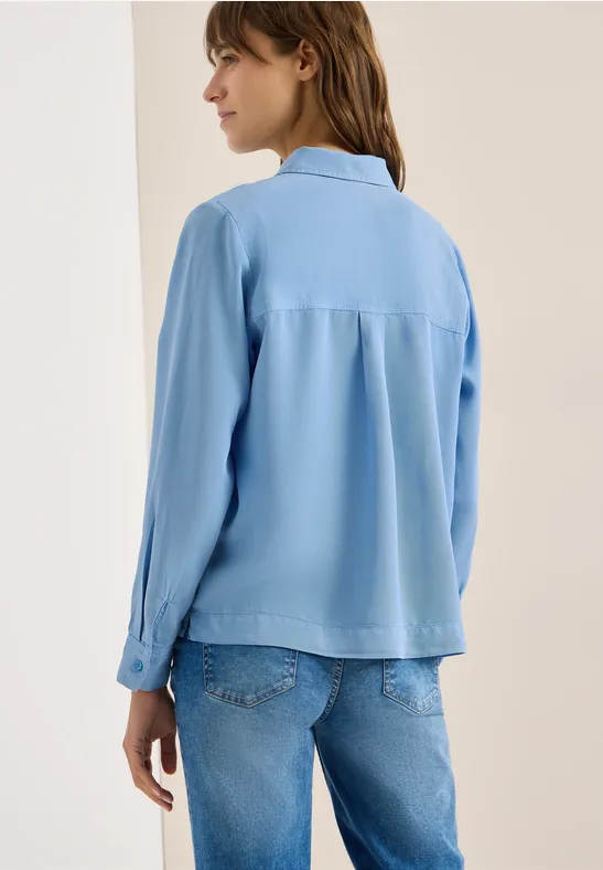 Leichte Lyocell-Bluse im Denim-Look