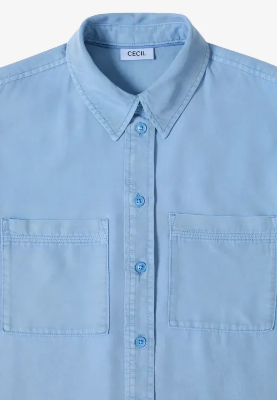 Leichte Lyocell-Bluse im Denim-Look