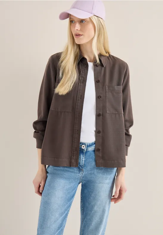 Lyocell-Bluse im Denim-Look