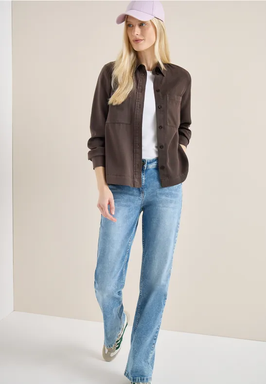 Lyocell-Bluse im Denim-Look