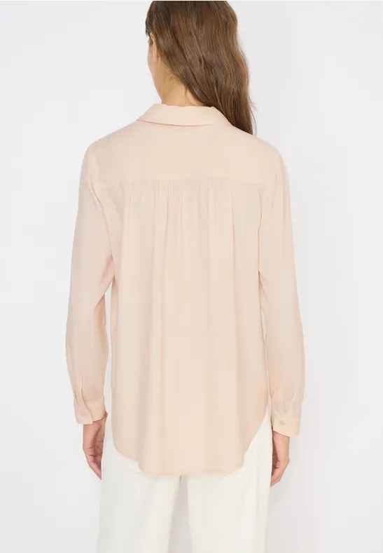 Klassische Viskose-Hemdbluse in Unifarbe