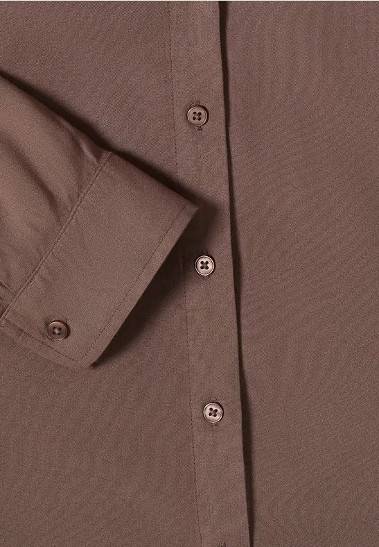 Klassische Viskose-Hemdbluse in Unifarbe