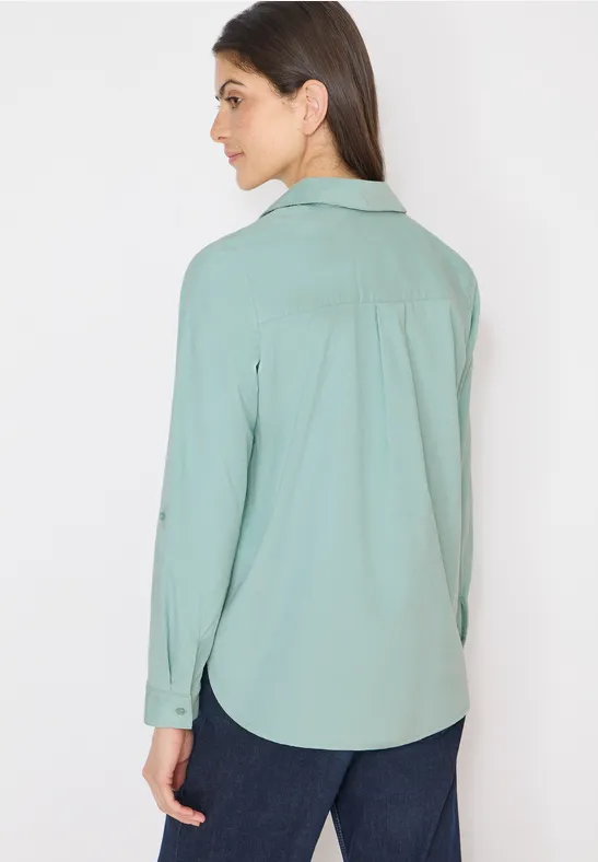 Feincord-Bluse mit V-Ausschnitt