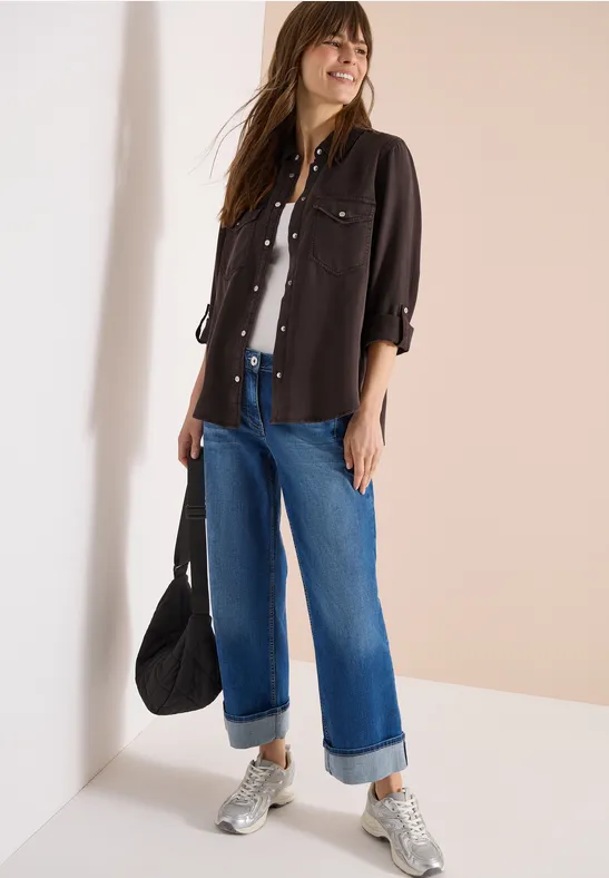 Weiche Lyocell Utility-Bluse
