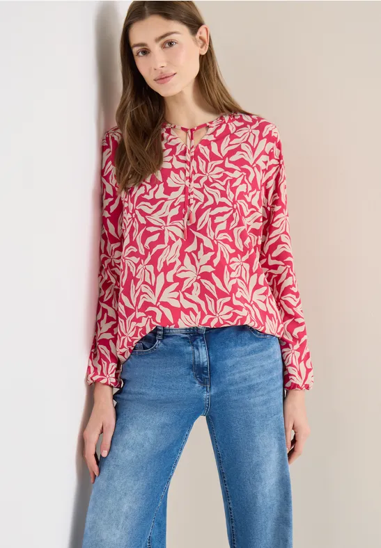 Fließende Bluse mit floralem Print