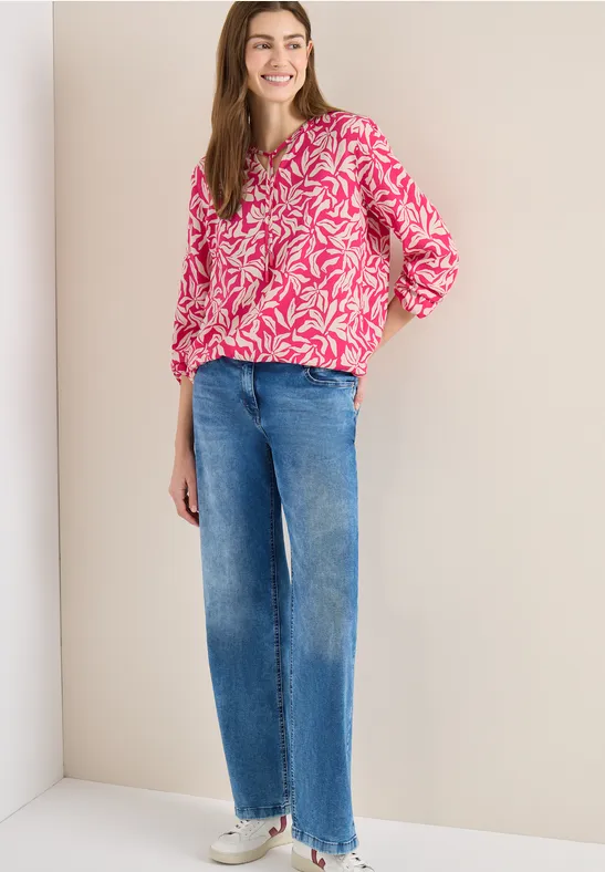 Fließende Bluse mit floralem Print