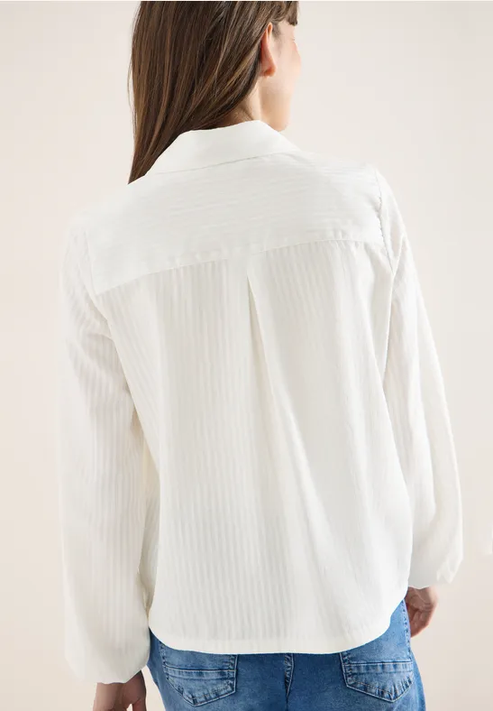 Gestreifte Hemdbluse mit Tunnelzug