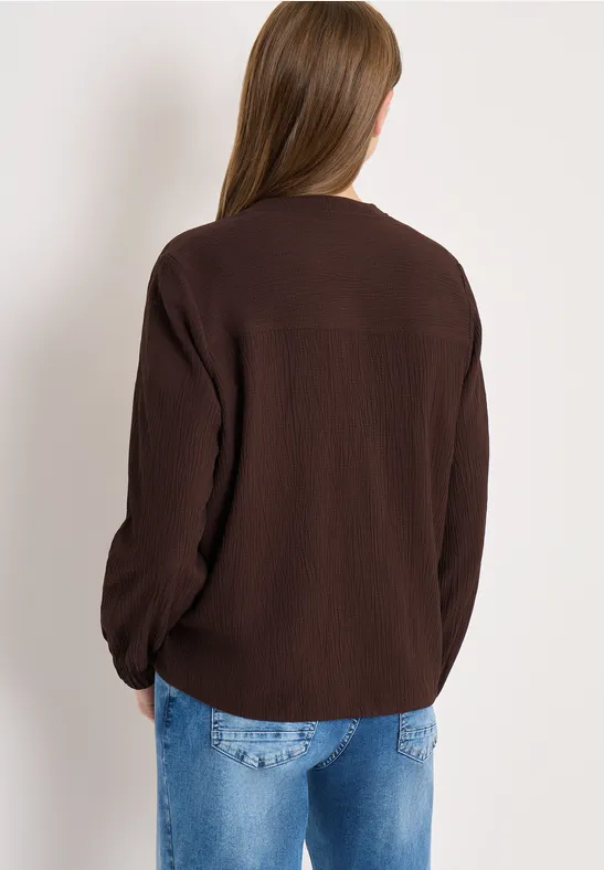Strukturierter Seersucker-Blouson mit Reißverschluss