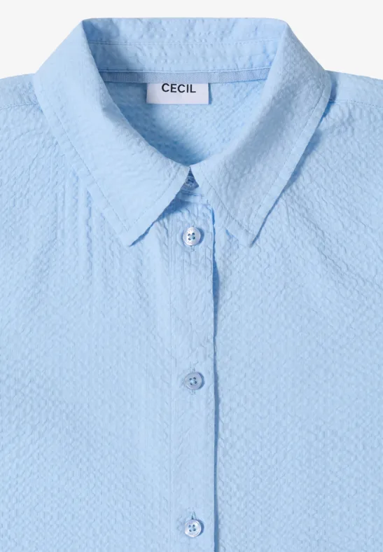 Klassische Seersucker-Bluse mit Knopfleiste