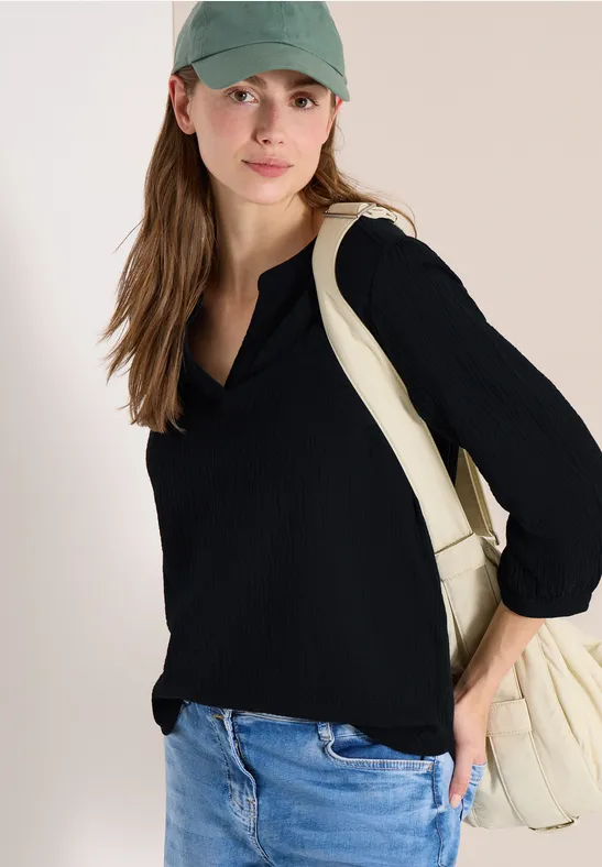 Lockere Musselin-Bluse aus Baumwolle