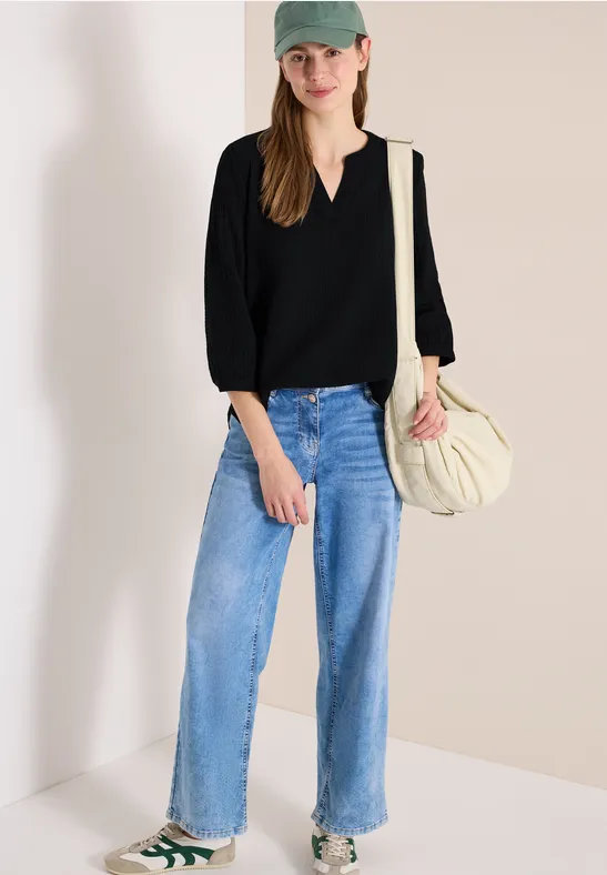 Lockere Musselin-Bluse aus Baumwolle