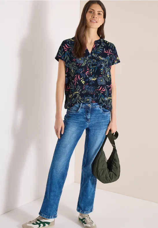 Bluse mit botanischem Print