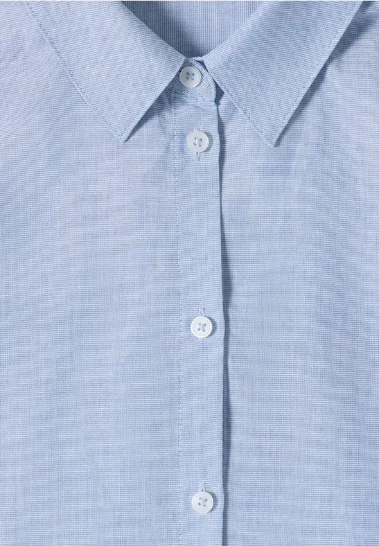 Klassische Kurzarm-Chambray-Bluse