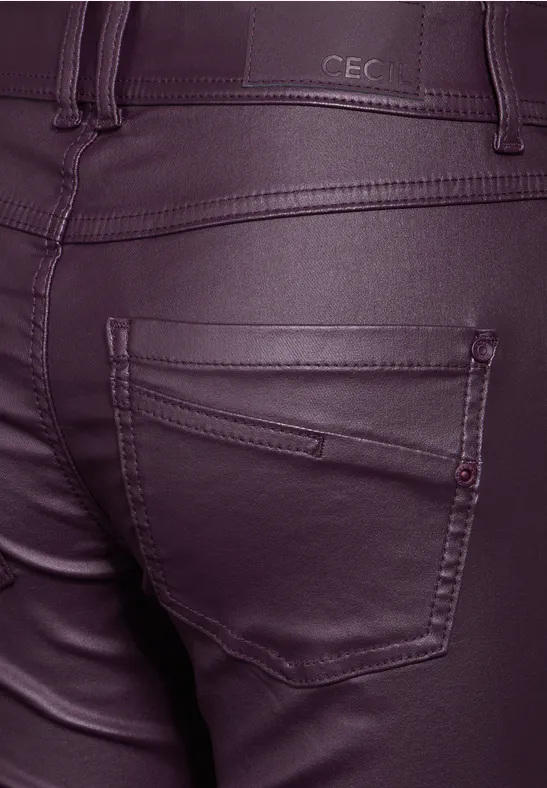 Beschichtete Hose in Lederoptik