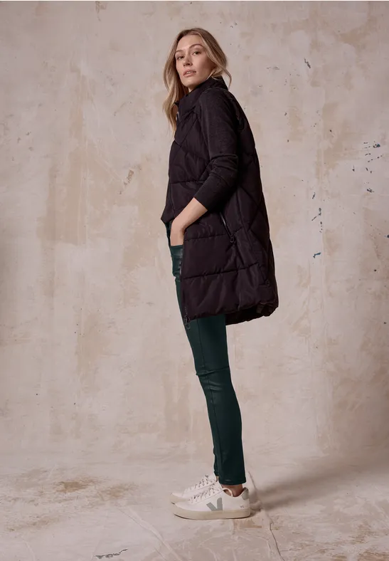 Beschichtete 5-Pocket-Hose im Leder-Look
