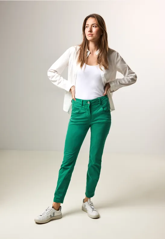 Schmale High-Waist Stretch-Hose