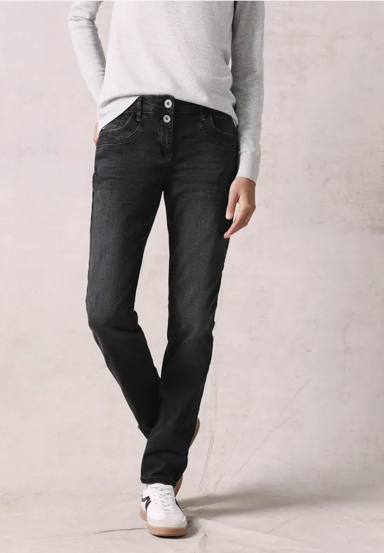 Casual-Fit Slim-Jeans mit mittlerem Bund