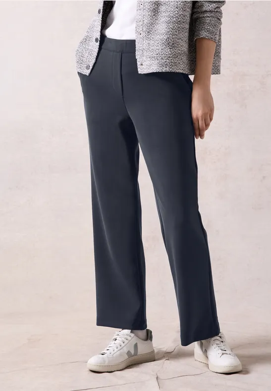 High-Waist Hose mit weitem Bein
