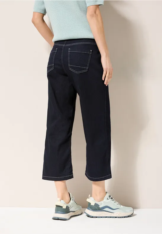 High Waist Wide Leg Jeans in 7/8-Länge