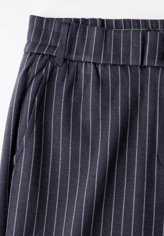 Gestreifte High-Waist Wide-Leg Hose