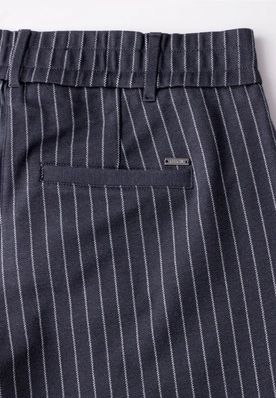 Gestreifte High-Waist Wide-Leg Hose