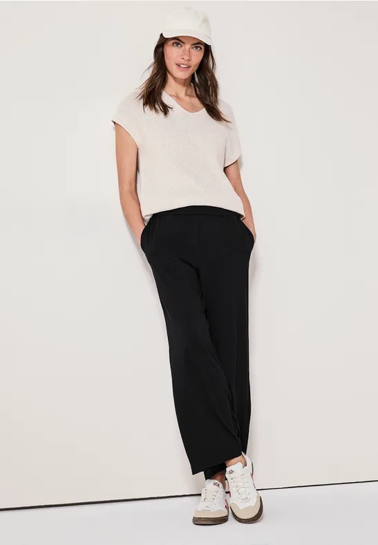 High-Waist-Hose mit weitem Bein