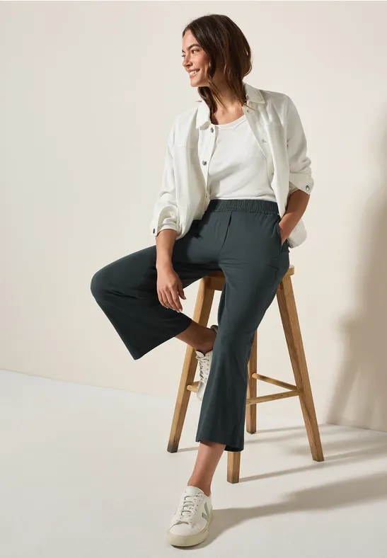 High-Waist Wide-Leg Jerseyhose